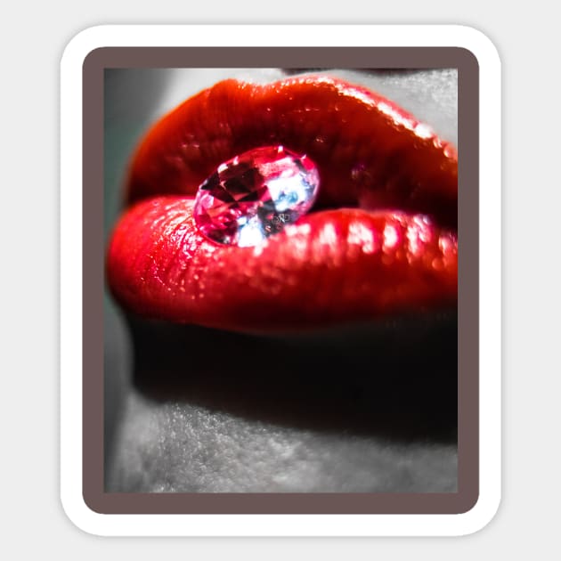 Diamond Lips Sticker by LibrosBOOKtique